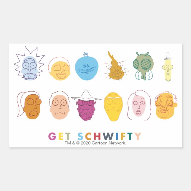 RICK AND MORTY™ | Get Schwifty Rectangular Sticker (Front)