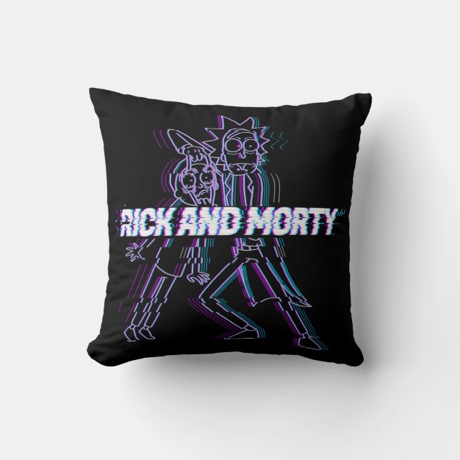RICK AND MORTY™ | Glitched Rick And Morty Cushion (Front)