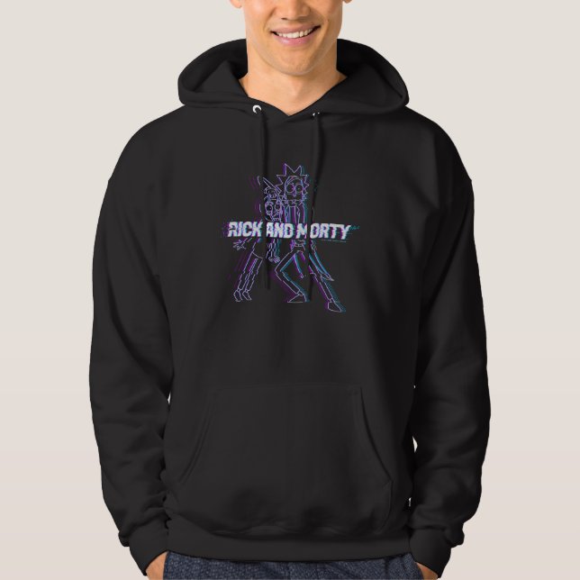 RICK AND MORTY™ | Glitched Rick And Morty Hoodie (Front)