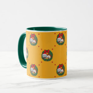 Rick and Morty   Holiday Wreath Pattern Mug