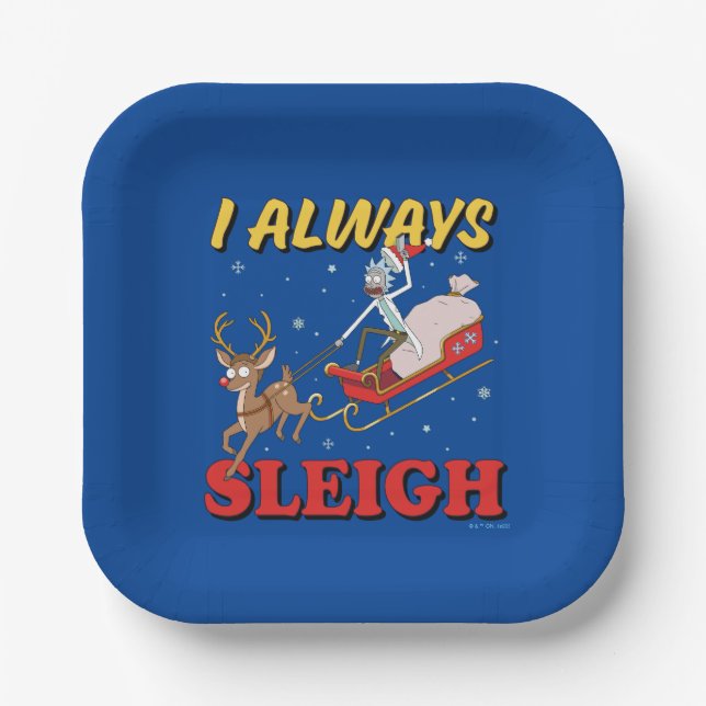 Rick and Morty | I Always Sleigh Paper Plate (Front)