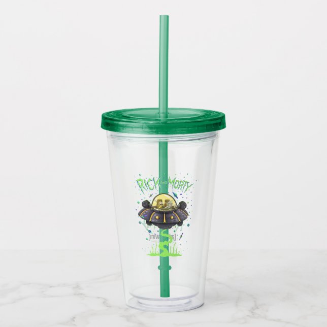 RICK AND MORTY™ | Illustrated Space Flight Graphic Acrylic Tumbler (Front)