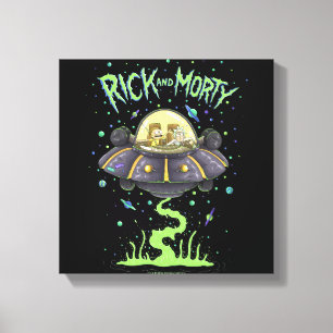 RICK AND MORTY™ Illustrated Space Flight Graphic Canvas Print