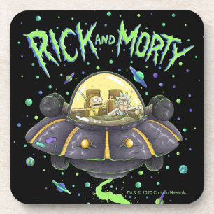 RICK AND MORTY™   Illustrated Space Flight Graphic Coaster