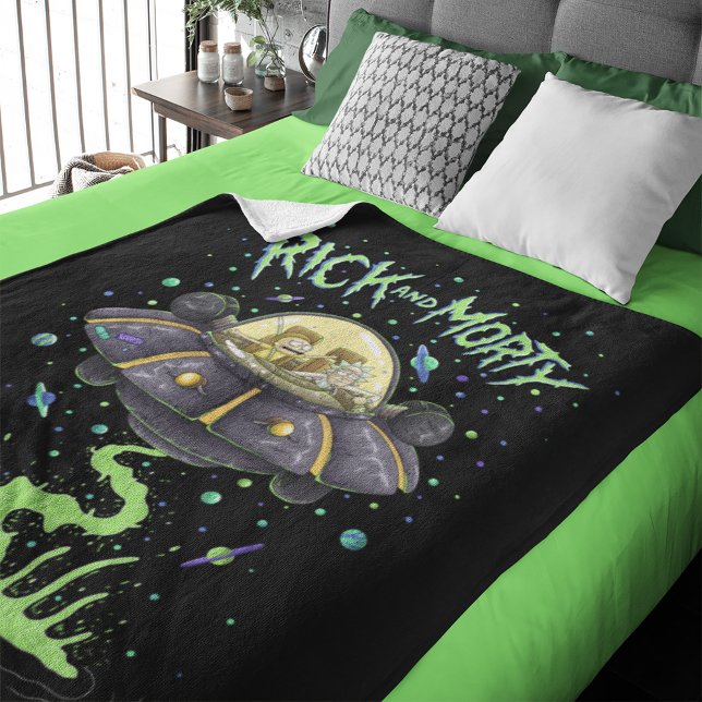 RICK AND MORTY™ | Illustrated Space Flight Graphic Fleece Blanket (Creator Uploaded)