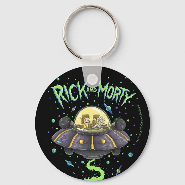 RICK AND MORTY™ | Illustrated Space Flight Graphic Key Ring (Front)