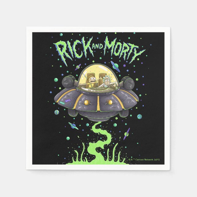 RICK AND MORTY™ | Illustrated Space Flight Graphic Napkin (Front)