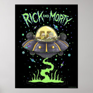 RICK AND MORTY™   Illustrated Space Flight Graphic Poster