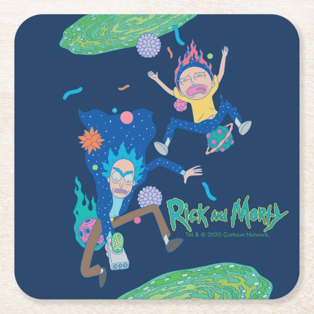 RICK AND MORTY™ | Infected Portal Jump Square Paper Coaster (Front)