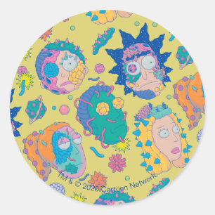 RICK AND MORTY™ Infected Smith Family Pattern Classic Round Sticker