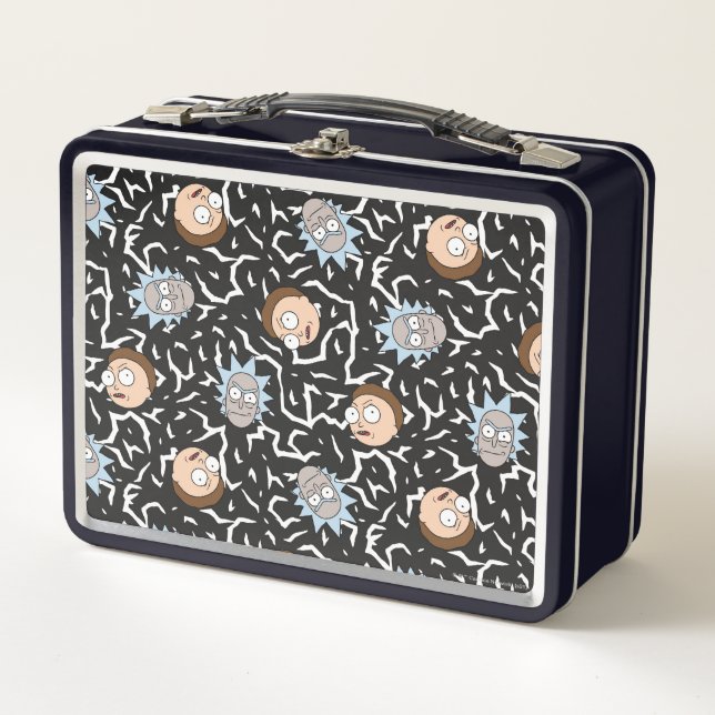 Rick and Morty Lightning Pattern Metal Lunch Box (Front)