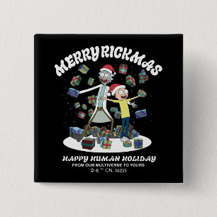 Rick and Morty Merry Rickmas Presents 15 Cm Square Badge