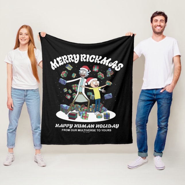 Rick and Morty | Merry Rickmas Presents Fleece Blanket (In Situ)