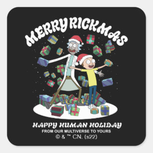 Rick and Morty   Merry Rickmas Presents Square Sticker
