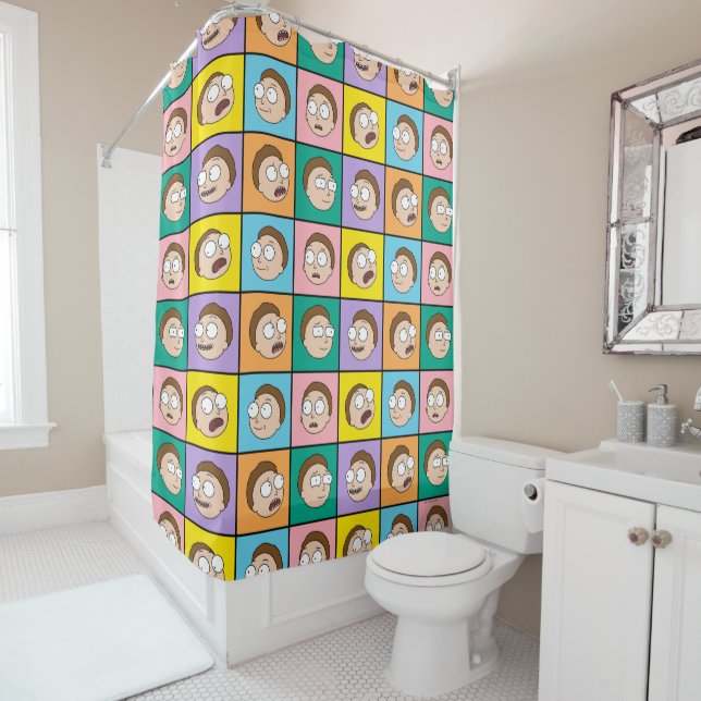 RICK AND MORTY™ | Morty's Moods Shower Curtain (In Situ)