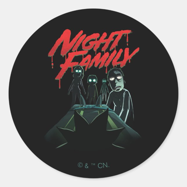 RICK AND MORTY™ | Night Family Classic Round Sticker (Front)