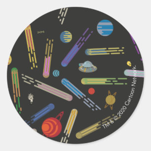 RICK AND MORTY™ Outer Space Comet Pattern Classic Round Sticker