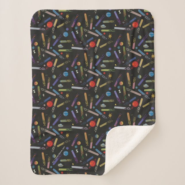 RICK AND MORTY™ | Outer Space Comet Pattern Sherpa Blanket (Front)