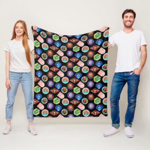 RICK AND MORTY™   Outer Space Patches Pattern Fleece Blanket