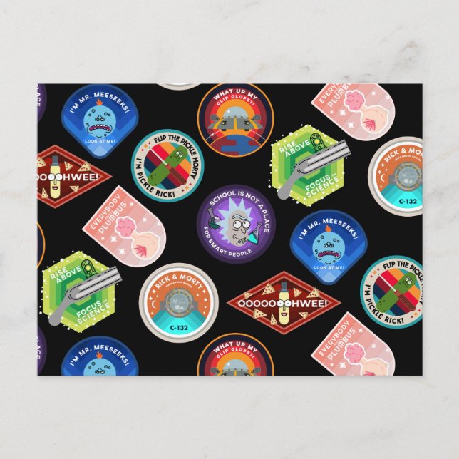 RICK AND MORTY™ | Outer Space Patches Pattern Invitation Postcard (Front)