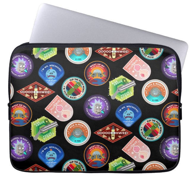 RICK AND MORTY™ | Outer Space Patches Pattern Laptop Sleeve (Front)