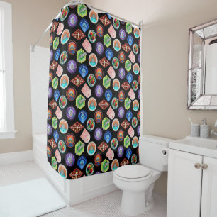 RICK AND MORTY™   Outer Space Patches Pattern Shower Curtain