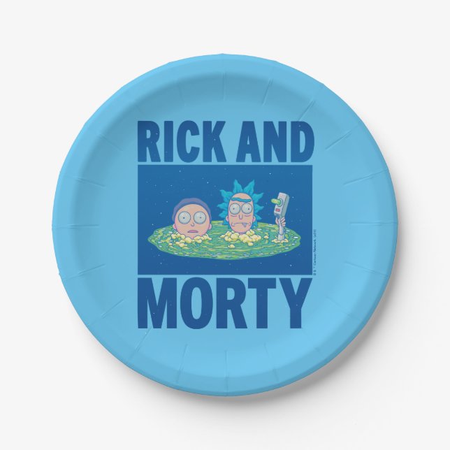 RICK AND MORTY™ | Peeking Through Portal Paper Plate (Front)