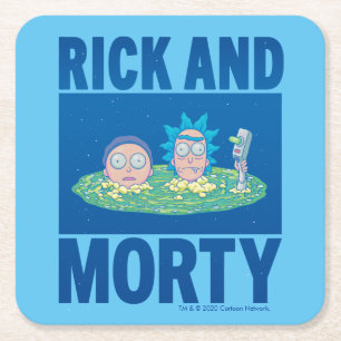 RICK AND MORTY™   Peeking Through Portal Square Paper Coaster