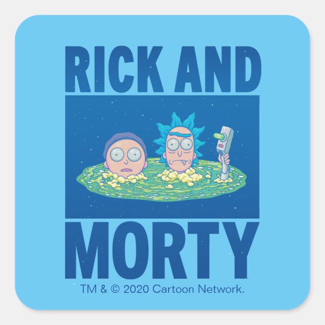 RICK AND MORTY™ | Peeking Through Portal Square Sticker (Front)