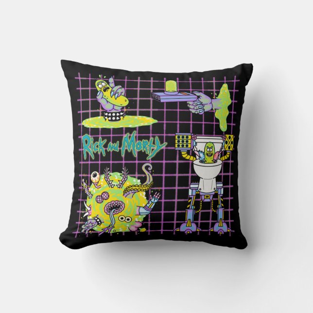 RICK AND MORTY™ | Pickle Rick Portal Pattern Cushion (Front)