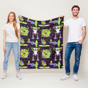 RICK AND MORTY™   Pickle Rick Portal Pattern Fleece Blanket