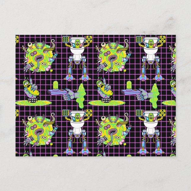 RICK AND MORTY™ | Pickle Rick Portal Pattern Invitation Postcard (Front)