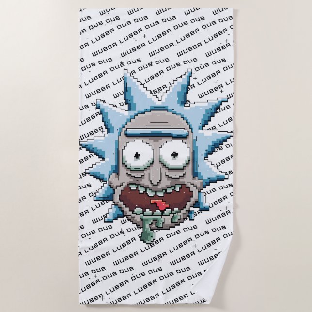 RICK AND MORTY™ | Pixelverse Rick Drooling Head Beach Towel (Front)