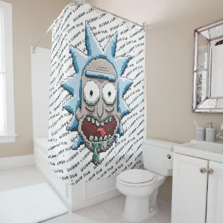RICK AND MORTY™ | Pixelverse Rick Drooling Head Shower Curtain
