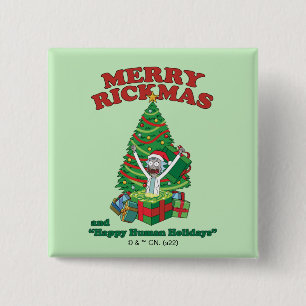 Rick and Morty Portal Rick Merry Rickmas 15 Cm Square Badge