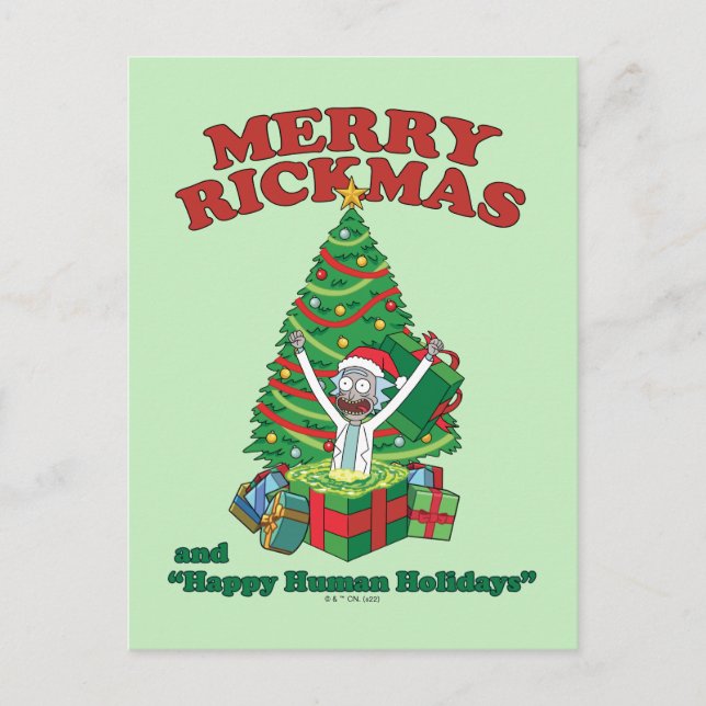 Rick and Morty | Portal Rick Merry Rickmas Holiday Postcard (Front)