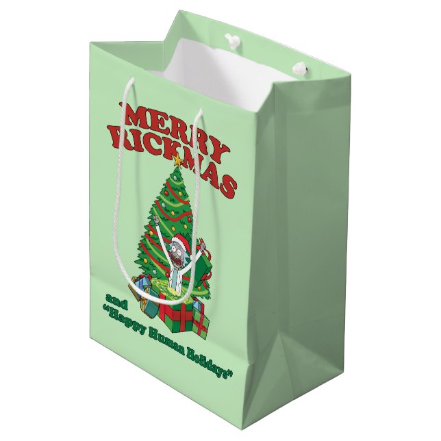 Rick and Morty | Portal Rick Merry Rickmas Medium Gift Bag (Front Angled)