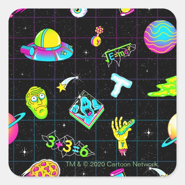 RICK AND MORTY™ | Psychedelic Season 3 Pattern Square Sticker (Front)