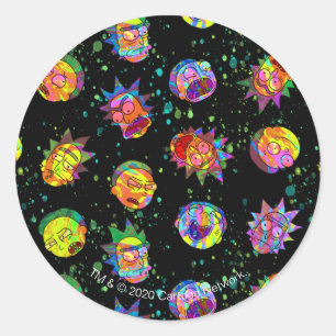 RICK AND MORTY™   Psychedelic Swirl Pattern Classic Round Sticker