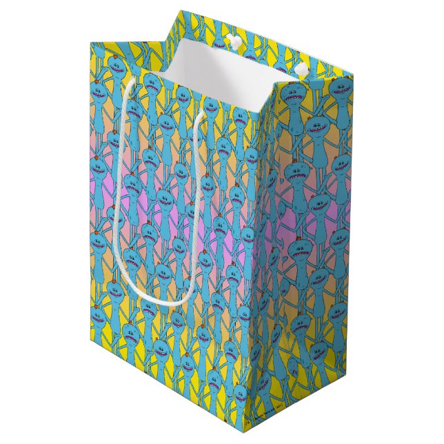 RICK AND MORTY™ | Rainbow Mr. Meeseeks Pattern Medium Gift Bag (Front Angled)