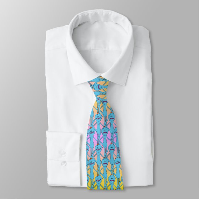 RICK AND MORTY™ | Rainbow Mr. Meeseeks Pattern Tie (Tied)