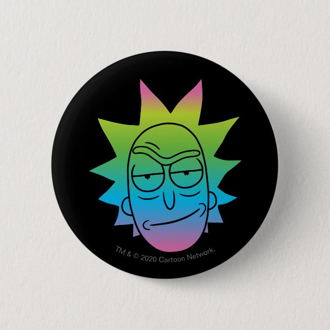 RICK AND MORTY™ | Rainbow Rick Head pattern 6 Cm Round Badge (Front)