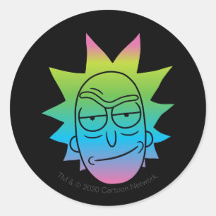 RICK AND MORTY™   Rainbow Rick Head pattern Classic Round Sticker