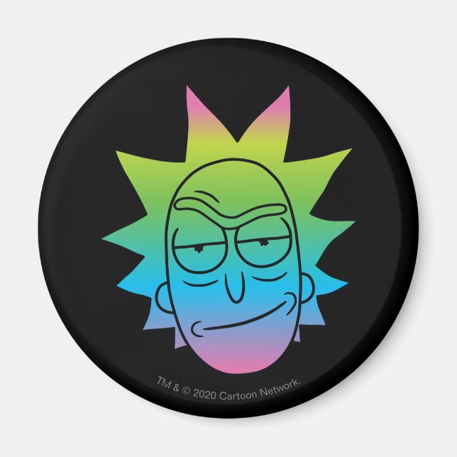 RICK AND MORTY™ | Rainbow Rick Head pattern Magnet (Front)