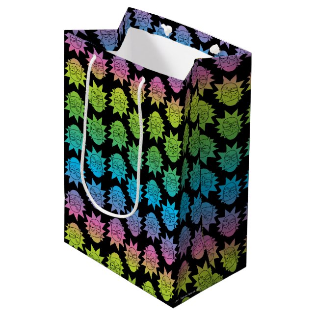 RICK AND MORTY™ | Rainbow Rick Head pattern Medium Gift Bag (Front Angled)