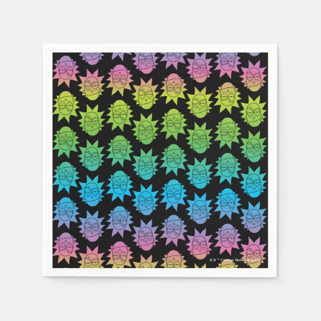 RICK AND MORTY™ | Rainbow Rick Head pattern Napkin (Front)