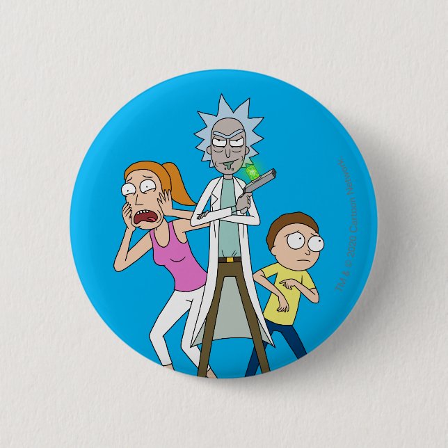 RICK AND MORTY™ | Rick, Morty, and Summer 6 Cm Round Badge (Front)