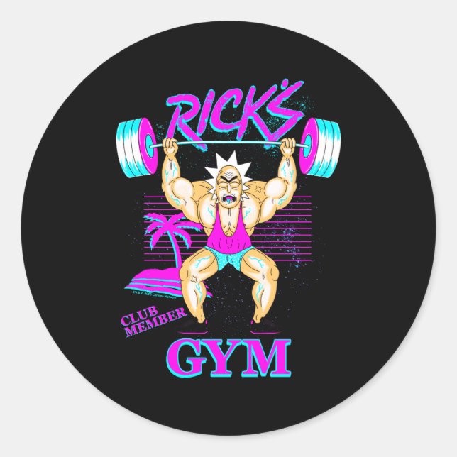 Rick And Morty Ricks Gym Club Member  Classic Round Sticker (Front)