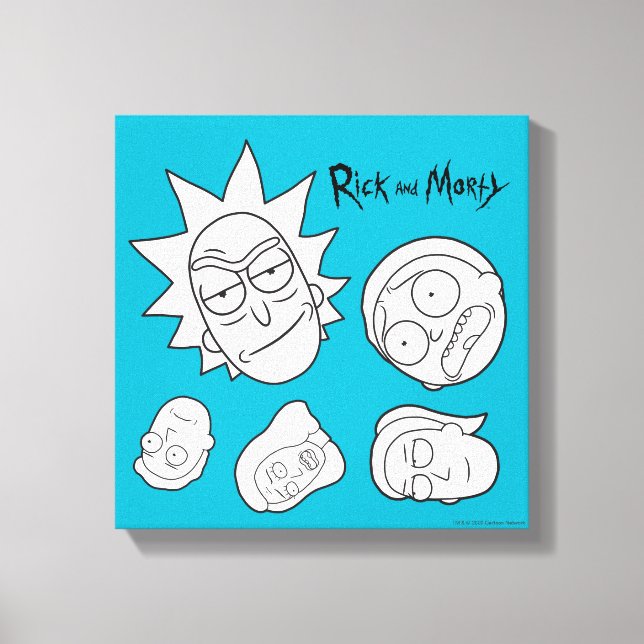 RICK AND MORTY™ | Smith Family Head Pattern Canvas Print (Front)