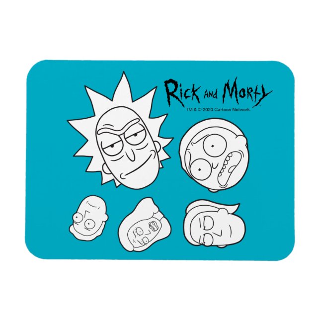 RICK AND MORTY™ | Smith Family Head Pattern Magnet (Horizontal)